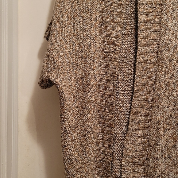Susan Bristol  Brown and Cream Short Sleeve  Cardigan Sweater Size XL - Picture 7 of 12